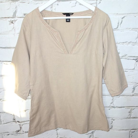 H&M Tan Linen Blend Tunic - Picture 1 of 6